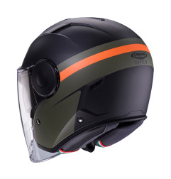 CABERG KASK OTWARTY JET Z BLENDĄ MODEL SOHO ZEPHYR KOLOR CZARNY/ZIELONY/POMARAŃCZOWY MAT ROZMIAR M