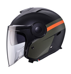 CABERG KASK OTWARTY JET Z BLENDĄ MODEL SOHO ZEPHYR KOLOR CZARNY/ZIELONY/POMARAŃCZOWY MAT ROZMIAR L