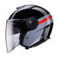 CABERG KASK OTWARTY JET Z BLENDĄ MODEL SOHO ZEPHYR KOLOR CZARNY/SZARY/CZERWONY ROZMIAR S