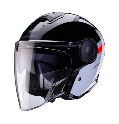 CABERG KASK OTWARTY JET Z BLENDĄ MODEL SOHO ZEPHYR KOLOR CZARNY/SZARY/CZERWONY ROZMIAR XL