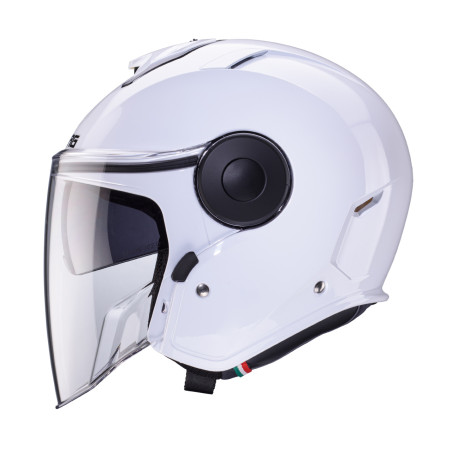 CABERG KASK OTWARTY JET Z BLENDĄ MODEL SOHO SOLID KOLOR BIAŁY POŁYSK ROZMIAR S