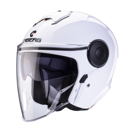 CABERG KASK OTWARTY JET Z BLENDĄ MODEL SOHO SOLID KOLOR BIAŁY POŁYSK ROZMIAR M