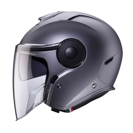 CABERG KASK OTWARTY JET Z BLENDĄ MODEL SOHO SOLID KOLOR SZARY MAT - GUNMETAL ROZMIAR S