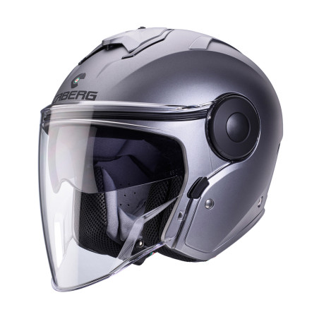 CABERG KASK OTWARTY JET Z BLENDĄ MODEL SOHO SOLID KOLOR SZARY MAT - GUNMETAL ROZMIAR M