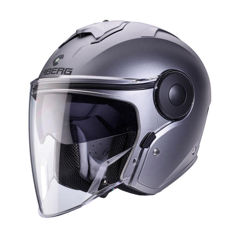 CABERG KASK OTWARTY JET Z BLENDĄ MODEL SOHO SOLID KOLOR SZARY MAT - GUNMETAL ROZMIAR XL