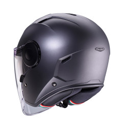 CABERG KASK OTWARTY JET Z BLENDĄ MODEL SOHO SOLID KOLOR SZARY MAT - GUNMETAL ROZMIAR XL