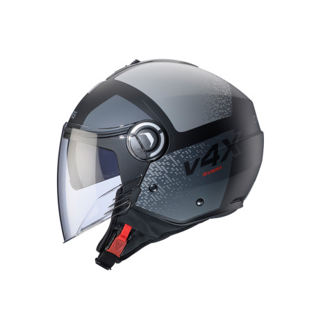 CABERG KASK OTWARTY JET Z BLENDĄ MODEL RIVIERA V4X ALPHA KOLOR CZARNY MAT/SZARY ROZMIAR M