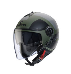 CABERG KASK OTWARTY JET Z BLENDĄ MODEL RIVIERA V4X ALPHA KOLOR ZIELONY/CZARNY/SZARY MAT ROZMIAR M