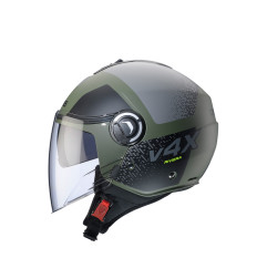 CABERG KASK OTWARTY JET Z BLENDĄ MODEL RIVIERA V4X ALPHA KOLOR ZIELONY/CZARNY/SZARY MAT ROZMIAR M