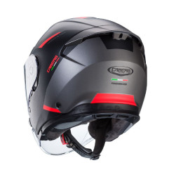 CABERG PROMOCJA KASK OTWARTY JET OTWARTY FLYON II BOSS KOLOR CZARNY/SZARY/CZERWONY MAT ROZMIAR L