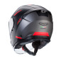 CABERG PROMOCJA KASK OTWARTY JET OTWARTY FLYON II BOSS KOLOR CZARNY/SZARY/CZERWONY MAT ROZMIAR S