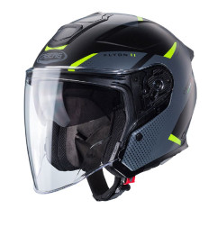 CABERG PROMOCJA KASK OTWARTY JET OTWARTY FLYON II BOSS KOLOR CZARNY/SZARY/ŻÓŁTY FLUO MAT ROZMIAR M