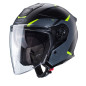CABERG PROMOCJA KASK OTWARTY JET OTWARTY FLYON II BOSS KOLOR CZARNY/SZARY/ŻÓŁTY FLUO MAT ROZMIAR M
