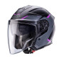 CABERG PROMOCJA KASK OTWARTY JET OTWARTY FLYON II BOSS KOLOR CZARNY MAT/SZARY/FUKSJA (INTENSYWNY ODCIEŃ RÓŻOWEGO) ROZMIAR XS