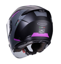 CABERG PROMOCJA KASK OTWARTY JET OTWARTY FLYON II BOSS KOLOR CZARNY MAT/SZARY/FUKSJA (INTENSYWNY ODCIEŃ RÓŻOWEGO) ROZMIAR S