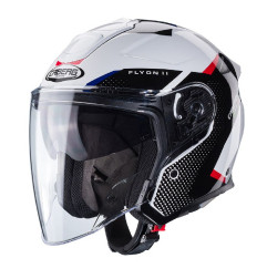 CABERG PROMOCJA KASK OTWARTY JET OTWARTY FLYON II BOSS KOLOR BIAŁY/CZARNY/CZERWONY/NIEBIESKI ROZMIAR S