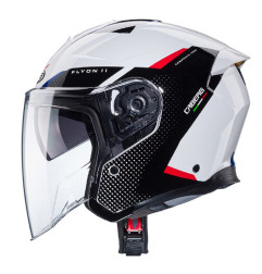 CABERG PROMOCJA KASK OTWARTY JET OTWARTY FLYON II BOSS KOLOR BIAŁY/CZARNY/CZERWONY/NIEBIESKI ROZMIAR XL