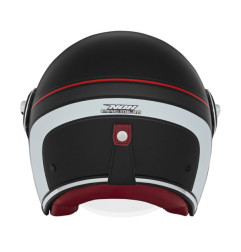 NOX WYPRZEDAZ PREMIUM KASK OTWARTY JET HERITAGE LINE KOLOR CZARNY MAT/CZERWONY/BIAŁY ROZMIAR S