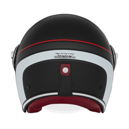 NOX WYPRZEDAZ PREMIUM KASK OTWARTY JET HERITAGE LINE KOLOR CZARNY MAT/CZERWONY/BIAŁY ROZMIAR S