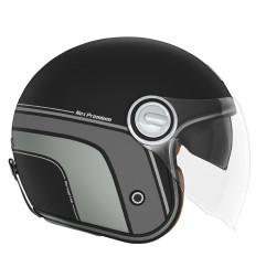 NOX PROMOCJA PREMIUM KASK OTWARTY JET HERITAGE LINE KOLOR CZARNY/TYTANOWY MAT ROZMIAR M