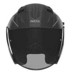 NOX PROMOCJA KASK OTWARTY JET Z BLENDĄ N130 MYST KOLOR CZARNY/SREBRNY MAT ROZMIAR M