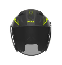 NOX PROMOCJA KASK OTWARTY JET Z BLENDĄ N130 MYST KOLOR CZARNY/ŻÓŁTY FLUO MAT ROZMIAR M