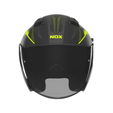 NOX PROMOCJA KASK OTWARTY JET Z BLENDĄ N130 MYST KOLOR CZARNY/ŻÓŁTY FLUO MAT ROZMIAR L