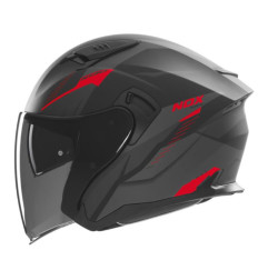 NOX PROMOCJA KASK OTWARTY JET Z BLENDĄ N130 MYST KOLOR CZARNY/CZERWONY MAT ROZMIAR L