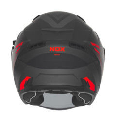 NOX PROMOCJA KASK OTWARTY JET Z BLENDĄ N130 MYST KOLOR CZARNY/CZERWONY MAT ROZMIAR L