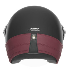NOX PREMIUM KASK OTWARTY JET HERITAGE LEATHER KOLOR CZARNY MAT/CZERWONY ROZMIAR L