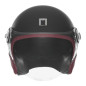 NOX PREMIUM KASK OTWARTY JET HERITAGE LEATHER KOLOR CZARNY MAT/CZERWONY ROZMIAR S