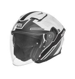NOX KASK OTWARTY JET Z BLENDĄ N130 EKTO KOLOR CZARNY/BIAŁY ROZMIAR M