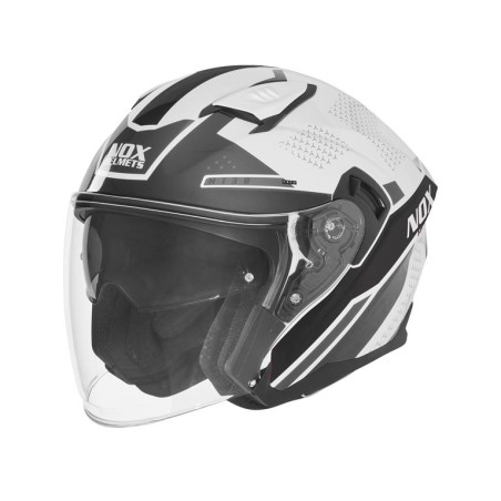 NOX KASK OTWARTY JET Z BLENDĄ N130 EKTO KOLOR CZARNY/BIAŁY ROZMIAR M