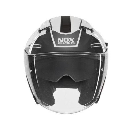 NOX KASK OTWARTY JET Z BLENDĄ N130 EKTO KOLOR CZARNY/BIAŁY ROZMIAR M