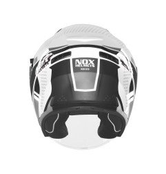 NOX KASK OTWARTY JET Z BLENDĄ N130 EKTO KOLOR CZARNY/BIAŁY ROZMIAR M