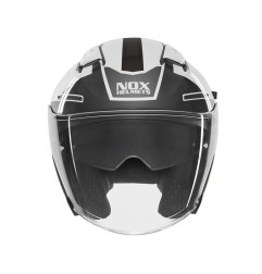 NOX KASK OTWARTY JET Z BLENDĄ N130 EKTO KOLOR CZARNY/BIAŁY ROZMIAR L
