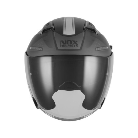 NOX KASK OTWARTY JET Z BLENDĄ N130 EKTO KOLOR SREBRNY/CZARNY MAT ROZMIAR M