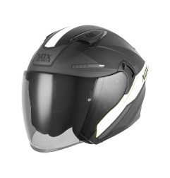 NOX KASK OTWARTY JET Z BLENDĄ N130 EKTO KOLOR BIAŁY/CZARNY MAT ROZMIAR M