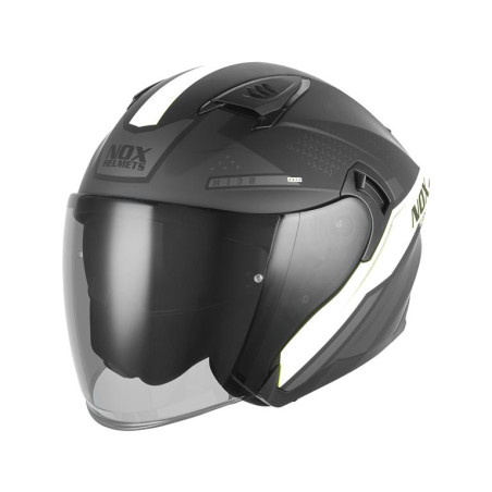 NOX KASK OTWARTY JET Z BLENDĄ N130 EKTO KOLOR BIAŁY/CZARNY MAT ROZMIAR M