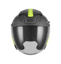 NOX KASK OTWARTY JET Z BLENDĄ N130 EKTO KOLOR ŻÓŁTY FLUO/CZARNY MAT ROZMIAR M