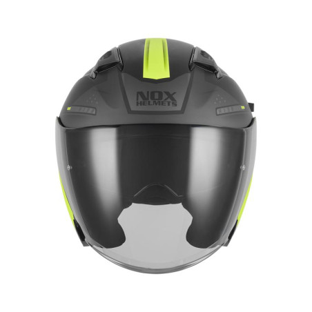 NOX KASK OTWARTY JET Z BLENDĄ N130 EKTO KOLOR ŻÓŁTY FLUO/CZARNY MAT ROZMIAR L