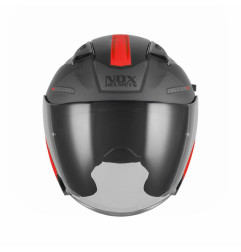 NOX KASK OTWARTY JET Z BLENDĄ N130 EKTO KOLOR CZERWONY/CZARNY MAT ROZMIAR M