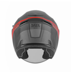 NOX KASK OTWARTY JET Z BLENDĄ N130 EKTO KOLOR CZERWONY/CZARNY MAT ROZMIAR L