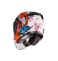 CABERG KASK OTWARTY JET OTWARTY FLYON II KOI BIAŁY/CZERWONY/POMARAŃCZOWY/NIEBIESKI ROZMIAR S