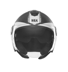 NOX KASK OTWARTY JET Z BLENDĄ N182 ROUND KOLOR CZARNY MAT/SREBRNY ROZMIAR S
