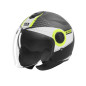NOX KASK OTWARTY JET Z BLENDĄ N182 ROUND KOLOR CZARNY MAT/ŻÓŁTY FLUO ROZMIAR M