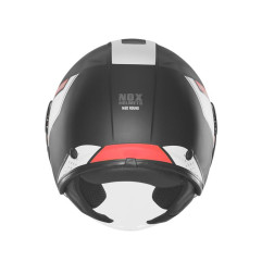 NOX KASK OTWARTY JET Z BLENDĄ N182 ROUND KOLOR CZARNY MAT/CZERWONY ROZMIAR L