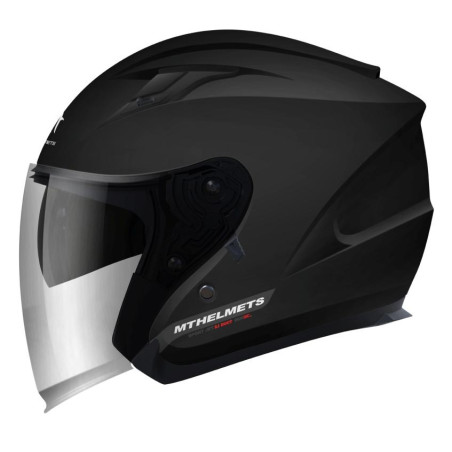MT WYPRZEDAŻ KASK OTWARTY JET Z BLENDĄ AVENUE SOLID MATT BLACK KOLOR CZARNY MAT ROZMIAR XS