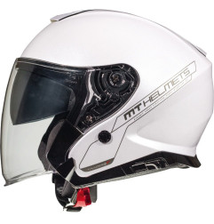 MT WYPRZEDAŻ KASK OTWARTY JET Z BLENDĄ THUNDER 3 SV JET SOLID PEARL WHITE KOLOR BIAŁY POŁYSK ROZMIAR XS