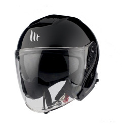 MT WYPRZEDAŻ KASK OTWARTY JET Z BLENDĄ THUNDER 3 SV JET SOLID GLOSS BLACK KOLOR CZARNY POŁYSK ROZMIAR M